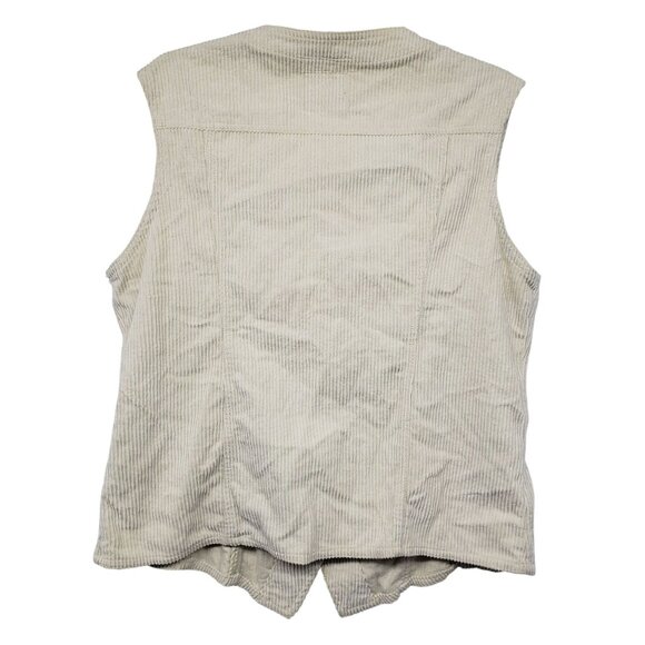 Vintage Y2K AMI Cream Corduroy Western Vest Womens XL - Picture 2 of 9